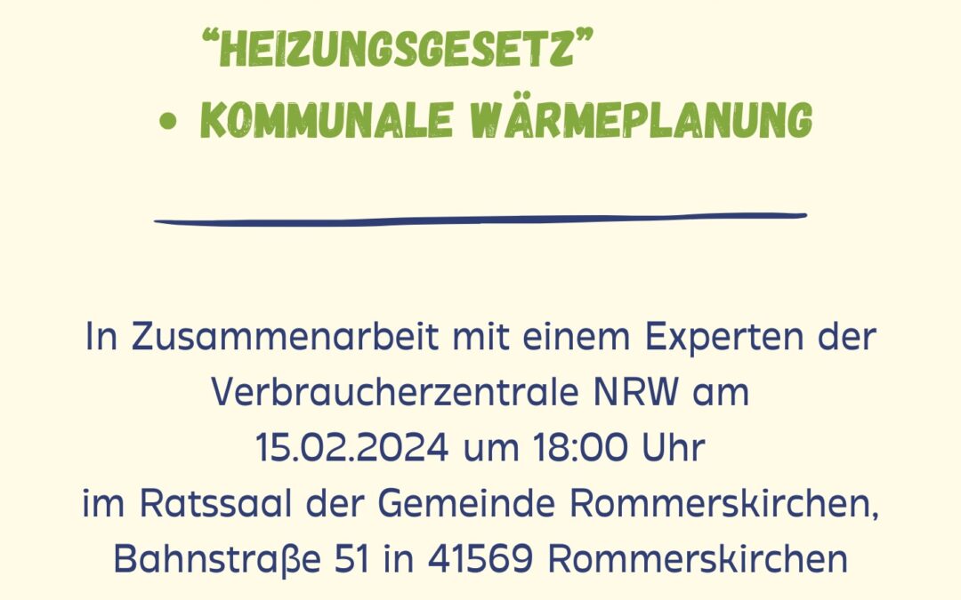 Gemeinde Rommerskirchen informiert gemeinsam mit der Verbraucherzentrale beim zweiten Energieinformationsabend