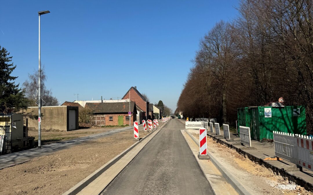 Straßenbauarbeiten in Sinsteden laufen zügig